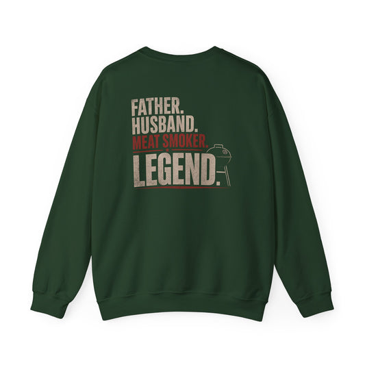 Father Husband Meat Smoker Legend BBQ Sweatshirt Printify