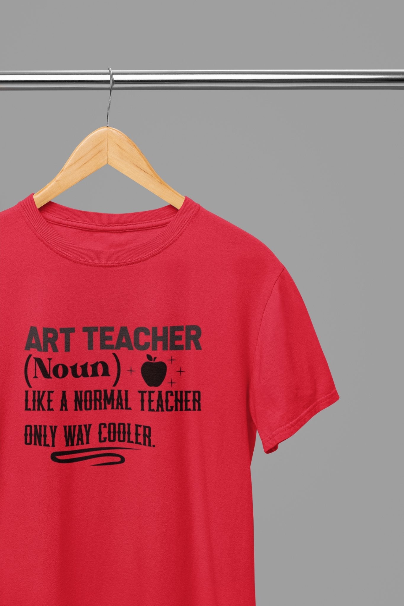 Art Teacher (Noun) T-Shirt - Beast & Beauty Clothing LTD - Teacher T-Shirt - small - Red -