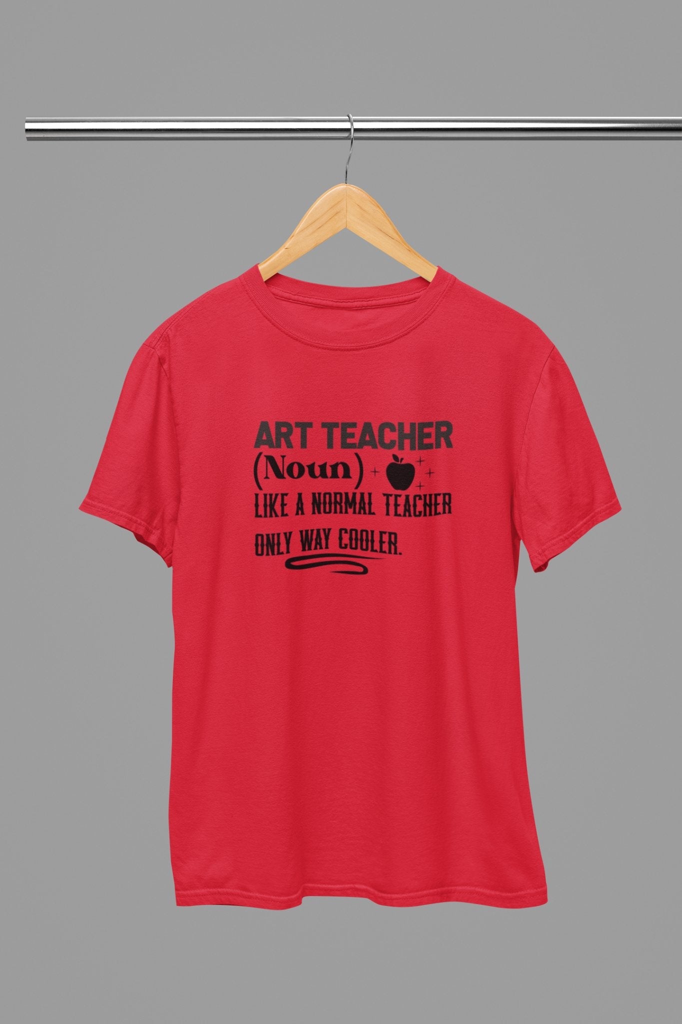 Art Teacher (Noun) T-Shirt - Beast & Beauty Clothing LTD - Teacher T-Shirt - small - Red -