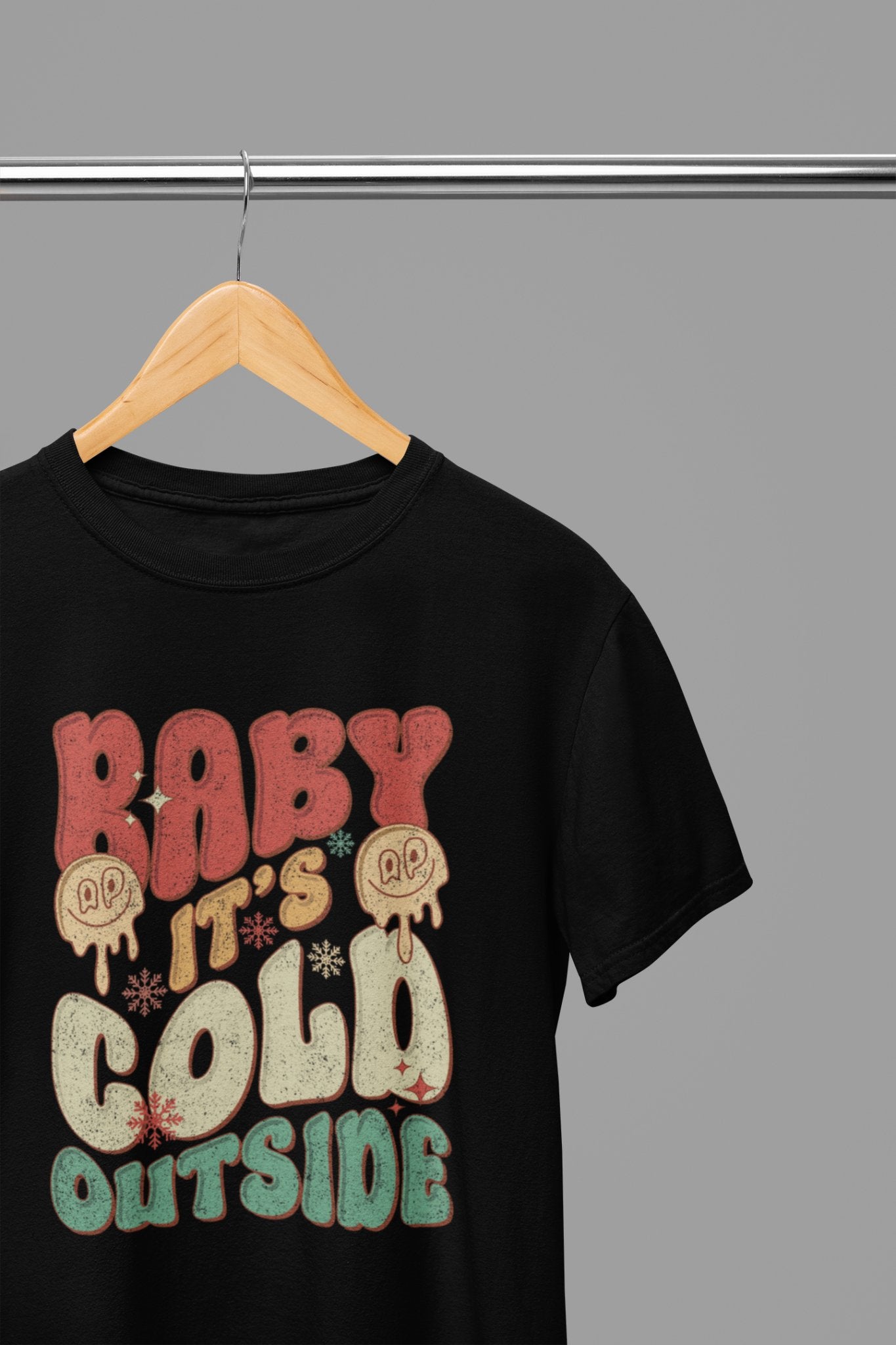 Baby it's Cold Outside Christmas T-Shirt/Sweatshirt Unisex - Beast & Beauty Clothing LTD - Halloween - Black - Small - T-Shirt