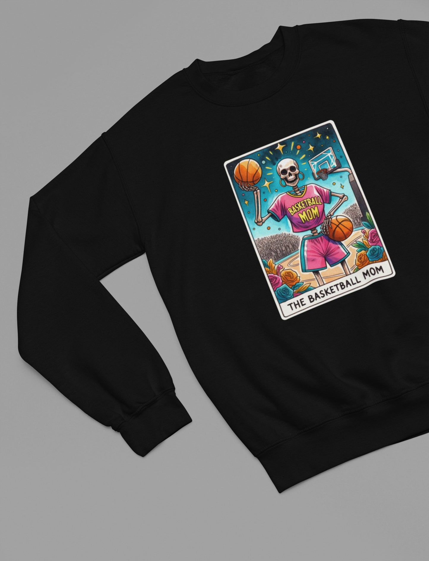 Basketball Mom Funny Tarot Sweatshirt - Beast & Beauty Clothing LTD - Tarot Sweatshirt - small - White -