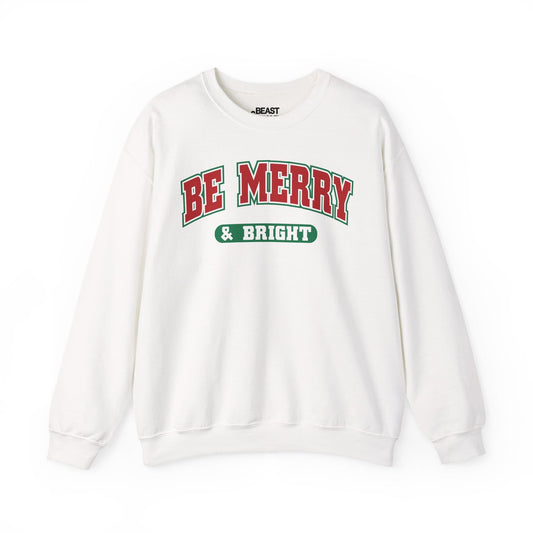 be merry & bright christmas sweatshirt white sweatshirt uk Christmas gift idea