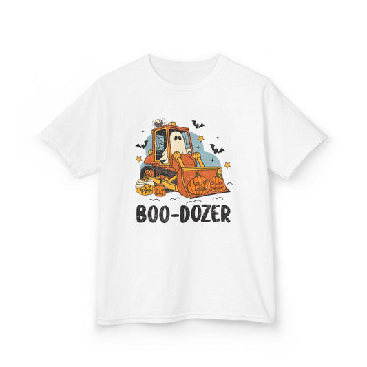 Boo-Dozer Halloween Construction Kids T-Shirt White / XS gift_idea unique_gift personalised_gift