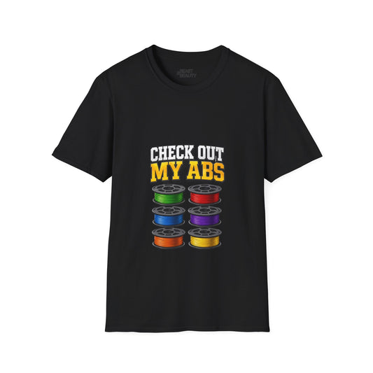 Check Out My ABS - Funny 3D Printing T-Shirt | Filament Pun Tee Black / S gift_idea unique_gift personalised_gift