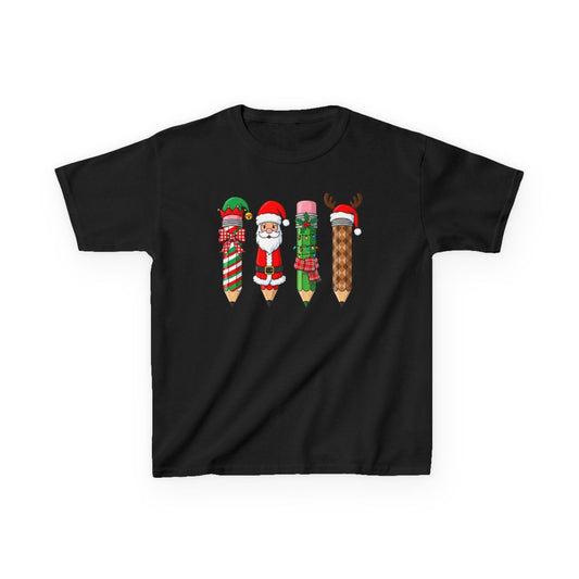 Christmas Pencil Kids T-Shirt Black / XS gift_idea unique_gift personalised_gift