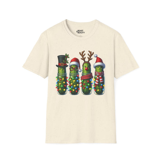 christmas pickle t-shirt natural t-shirt uk Christmas gift idea