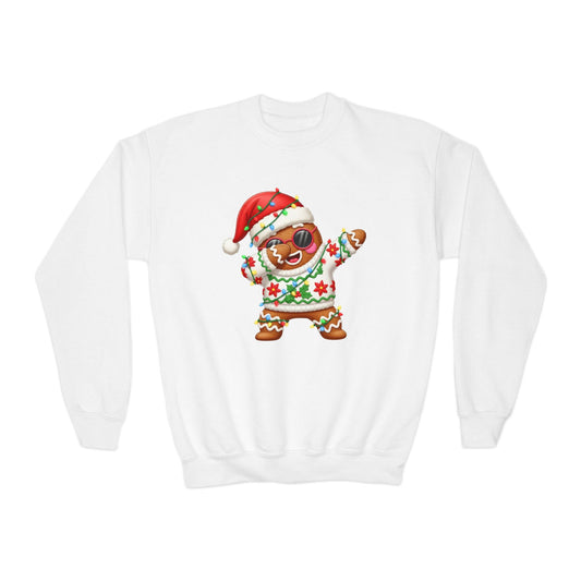 cool gingerbread dab youth christmas sweatshirt white sweatshirt uk Christmas gift idea