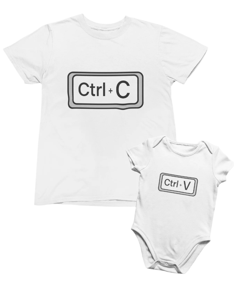 Copy & Paste Matching Dad and Baby Set – Ctrl+C Ctrl+V Shirt & Onesie