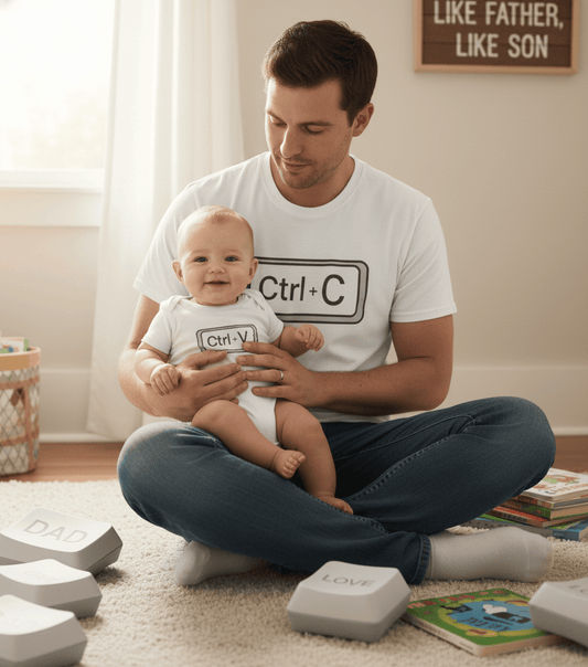Copy & Paste Matching Dad and Baby Set – Ctrl+C Ctrl+V Shirt & Onsie gift_idea unique_gift personalised_gift