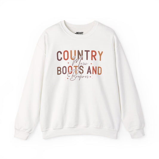 country boots and bonfires sweatshirt white sweatshirt uk gift gift idea