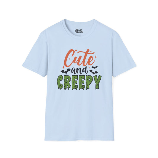 Cute And Creepy Halloween Graphic T-Shirt for Adults Light Blue / S gift_idea unique_gift personalised_gift