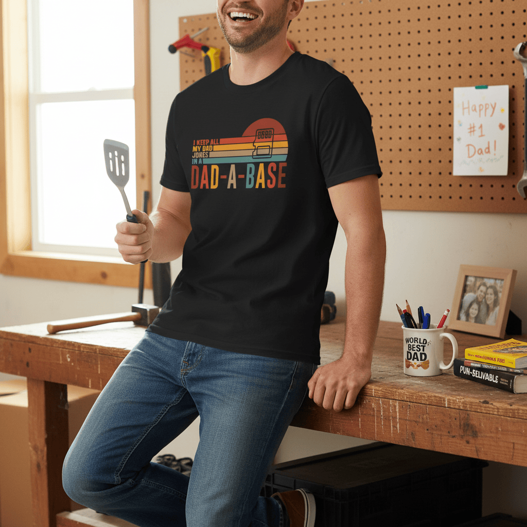 Dad-A-Base Dad Jokes T-Shirt gift_idea unique_gift personalised_gift
