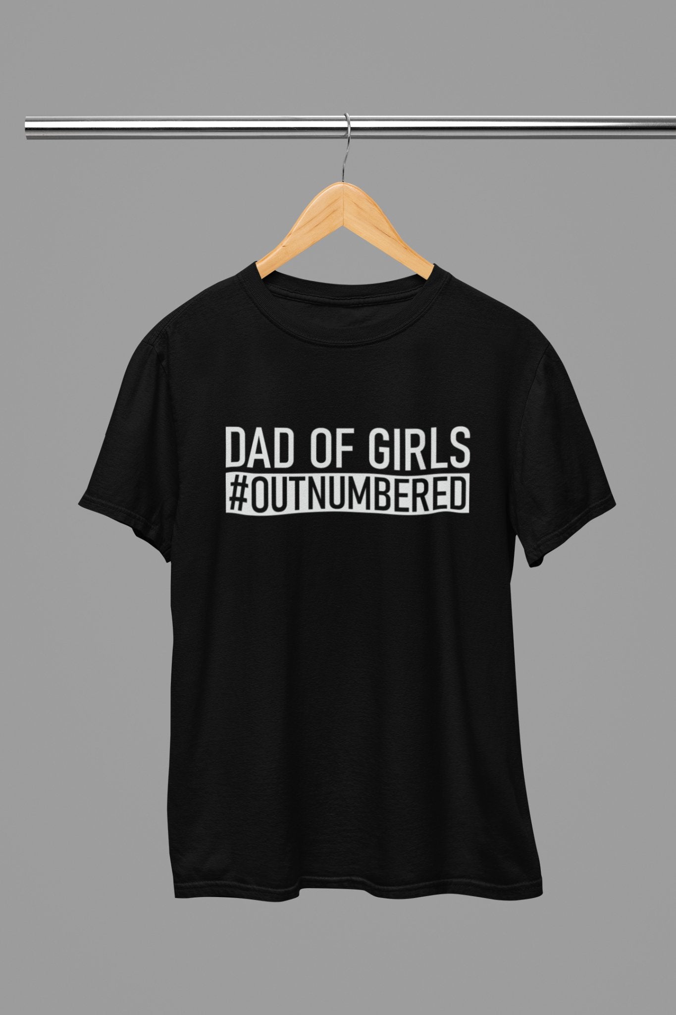 Dad Of Girls #Outnumbered Fathers Day T-Shirt - Beast & Beauty Clothing LTD - Fathers Day T-Shirt - small - Black -