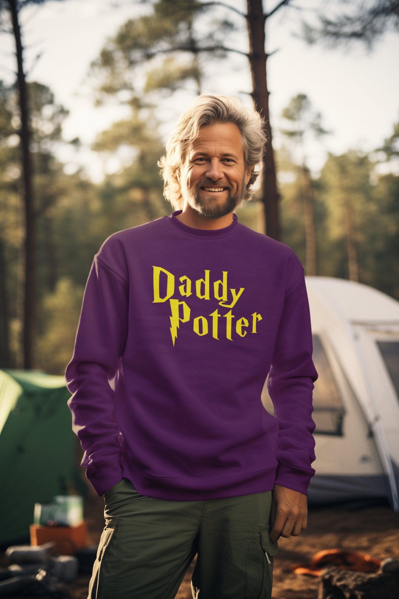 Daddy Potter Fathers Day Sweatshirt - Beast & Beauty Clothing LTD - Fathers Day Sweatshirt - small - Purple -