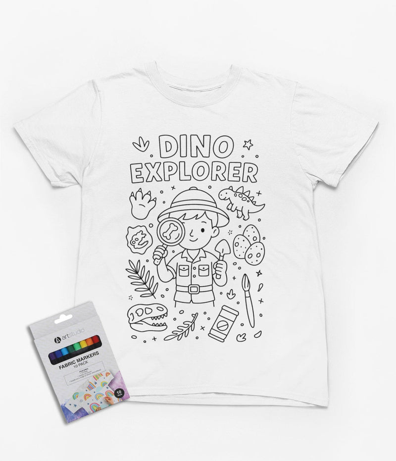 Dino Explorer Colour-In T-Shirt