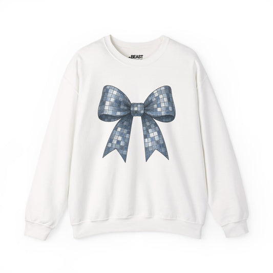 disco bow sweatshirt white sweatshirt uk coquette gift idea
