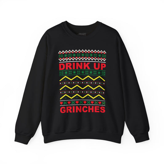 drink up grinches christmas sweatshirt black sweatshirt uk Christmas gift idea