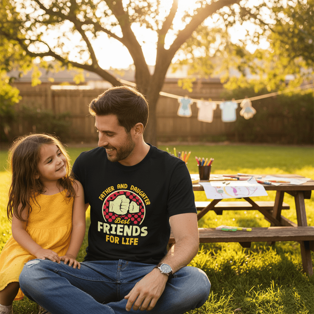 Father And Daughter Best Friends For Life T-Shirt gift_idea unique_gift personalised_gift