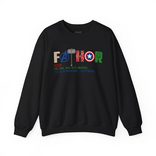 fathor like dad just way mightier sweatshirt black sweatshirt uk Father's Day gift idea