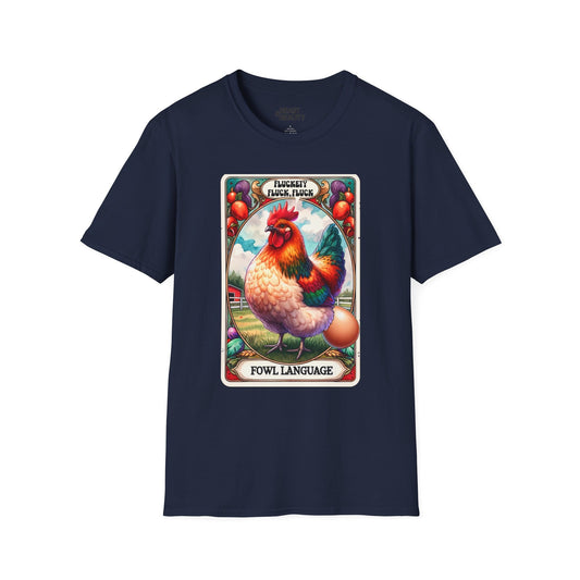 Fowl Language Funny Chicken Tarot T-Shirt Navy / S gift_idea unique_gift personalised_gift