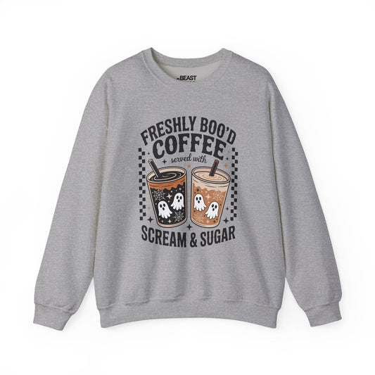 Freshly Boo’d Coffee Halloween Sweatshirt Sport Grey / S gift_idea unique_gift personalised_gift