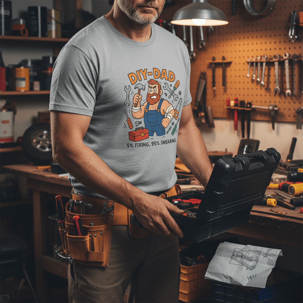 Funny DIY Dad T-Shirt – 5% Fixing 95% Swearing Tee gift_idea unique_gift personalised_gift