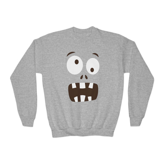 Funny Monster Face Halloween Sweatshirt Sport Grey / XS gift_idea unique_gift personalised_gift