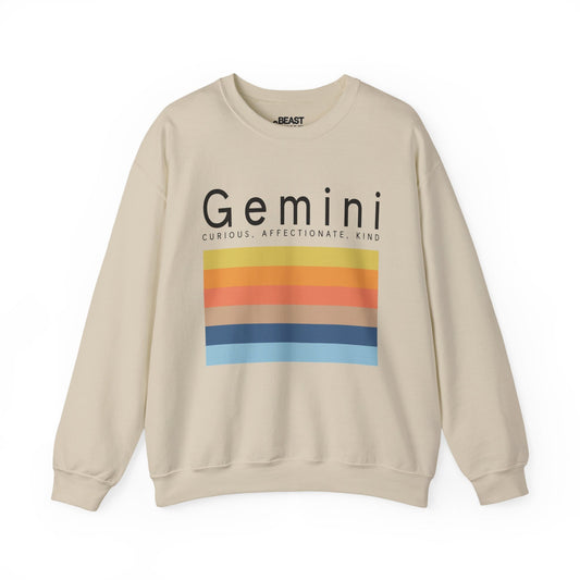 Gemini Zodiac Sign Adult Sweatshirt Sand / S gift_idea unique_gift personalised_gift