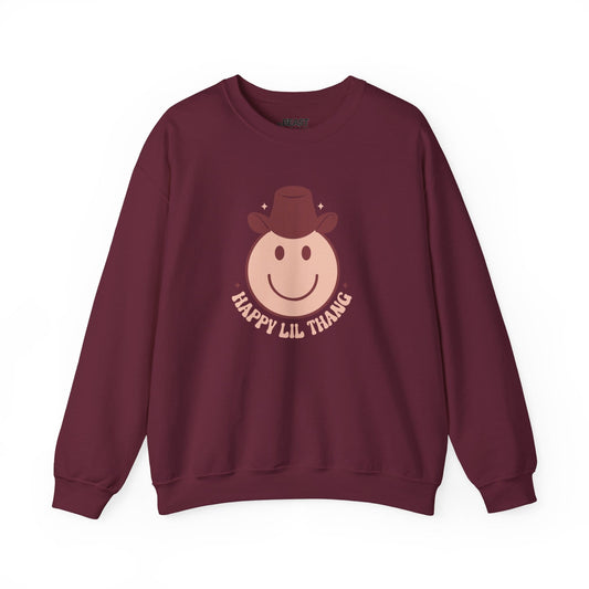 happy lil thang cowboy sweatshirt maroon sweatshirt uk cowgirl gift idea