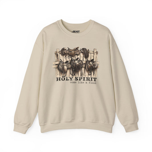 holy spirit come like a flood western sweatshirt sand sweatshirt uk cowgirl gift idea