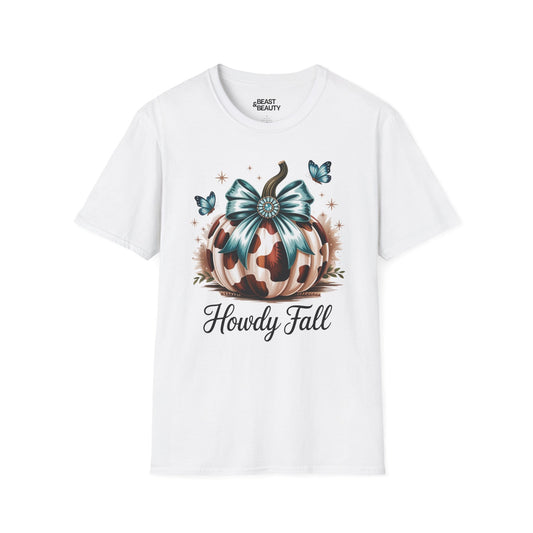 howdy fall leopard pumpkin t-shirt white t-shirt uk cowgirl gift idea