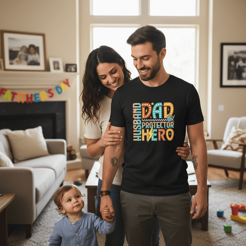 Husband Dad Protector Hero T-Shirt gift_idea unique_gift personalised_gift