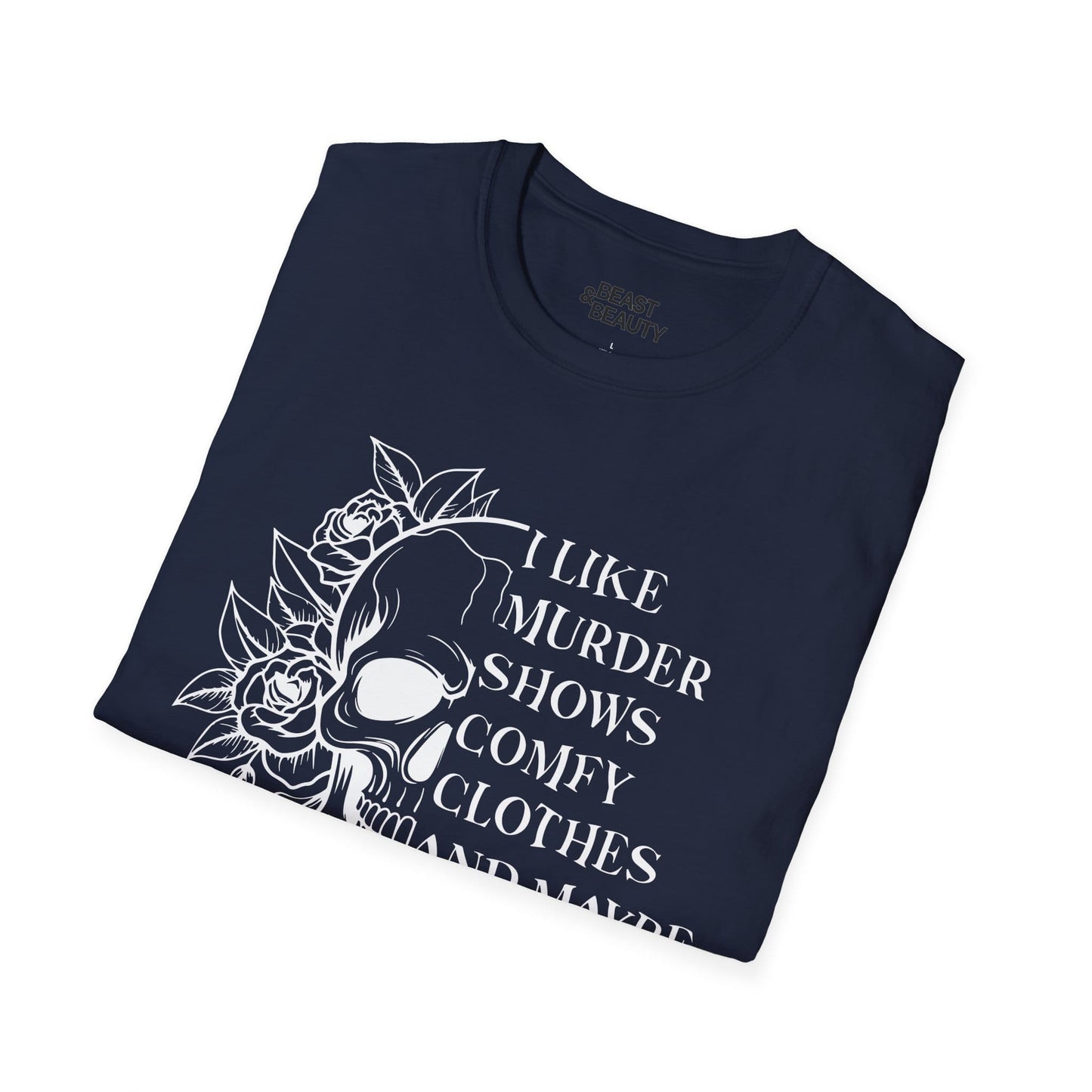 I Like Murder Shows Gothic Skull Halloween T-Shirt gift_idea unique_gift personalised_gift