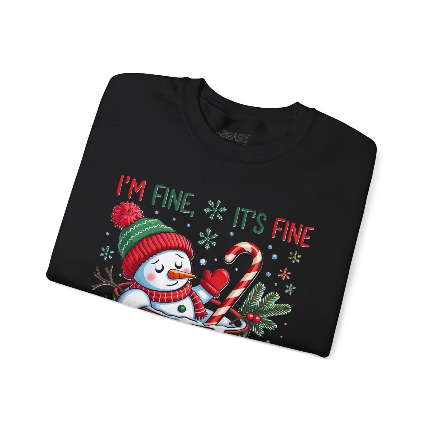 i m fine it s fine christmas meltdown sweatshirt sweatshirt uk Christmas gift idea image 5