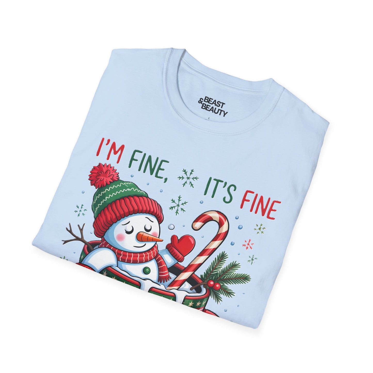 i m fine it s fine just having a meltdown christmas t-shirt t-shirt uk Christmas gift idea image 6