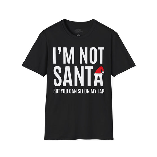 i m not santa but you can sit on my lap christmas t-shirt black t-shirt uk Christmas gift idea