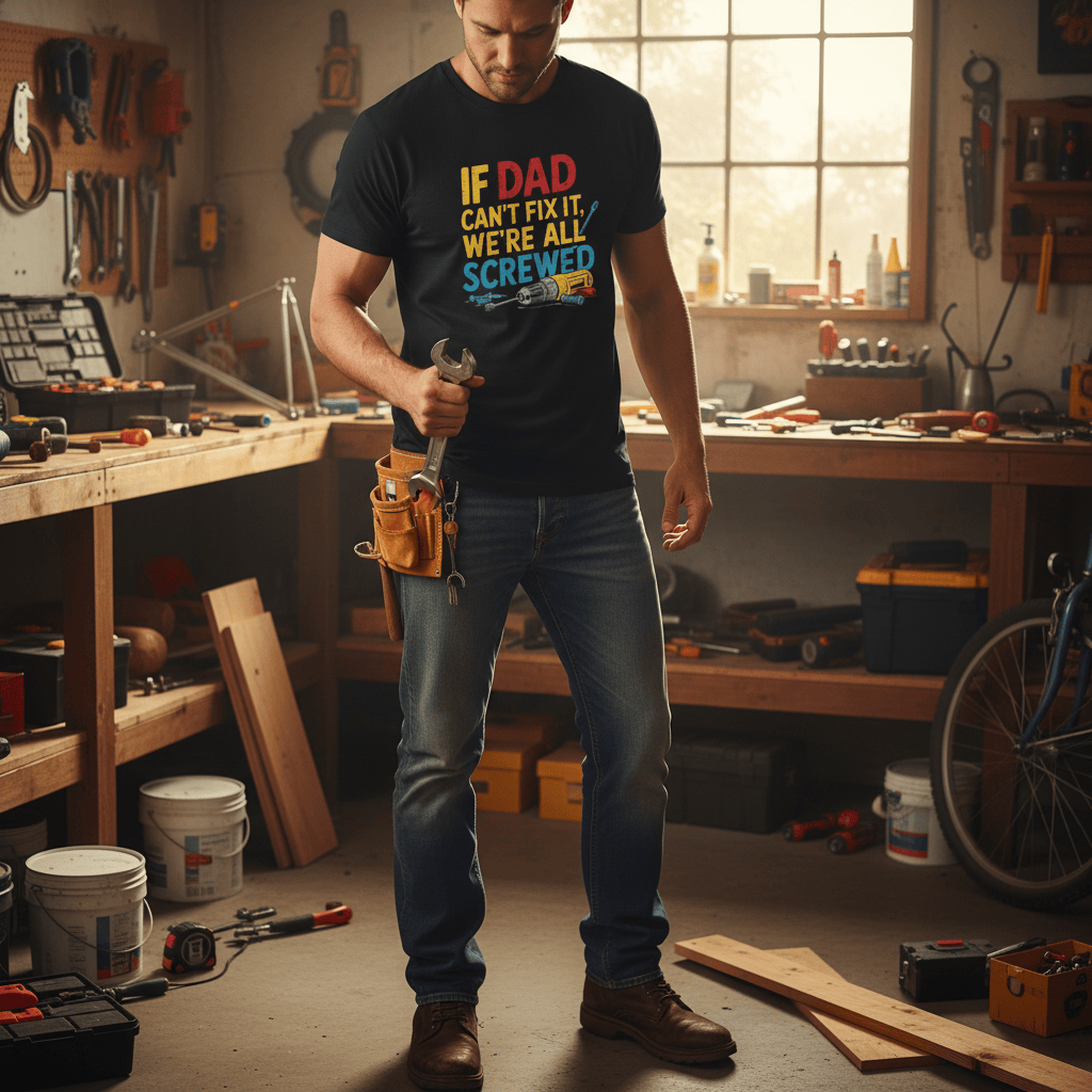 If Dad Can’t Fix It We’re All Screwed T-Shirt gift_idea unique_gift personalised_gift