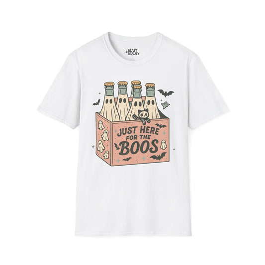 Just Here For The Boos Funny Halloween Ghost T-Shirt White / S gift_idea unique_gift personalised_gift