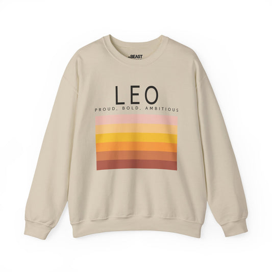 Leo Zodiac Sign Adult Sweatshirt Sand / S gift_idea unique_gift personalised_gift