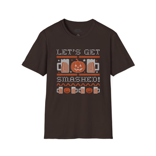 Let’s Get Smashed Funny Halloween Beer T-Shirt Dark Chocolate / S gift_idea unique_gift personalised_gift