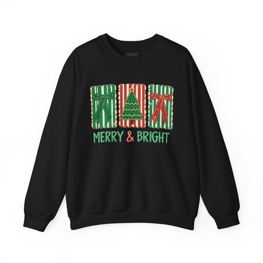 merry & bright christmas sweatshirt black sweatshirt uk Christmas gift idea