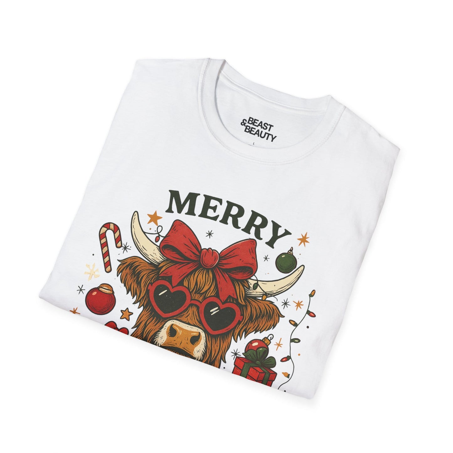 merry christmas highland cow t-shirt t-shirt uk Christmas gift idea image 6