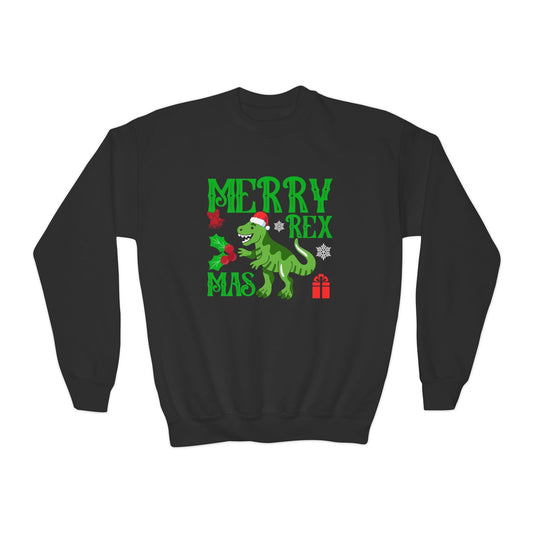 merry rex youth christmas sweatshirt black sweatshirt uk Christmas gift idea