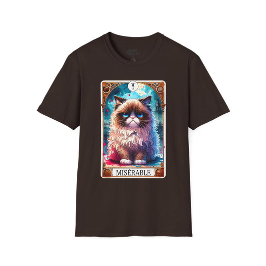Miserable Grumpy Cat Tarot T-Shirt Dark Chocolate / M gift_idea unique_gift personalised_gift