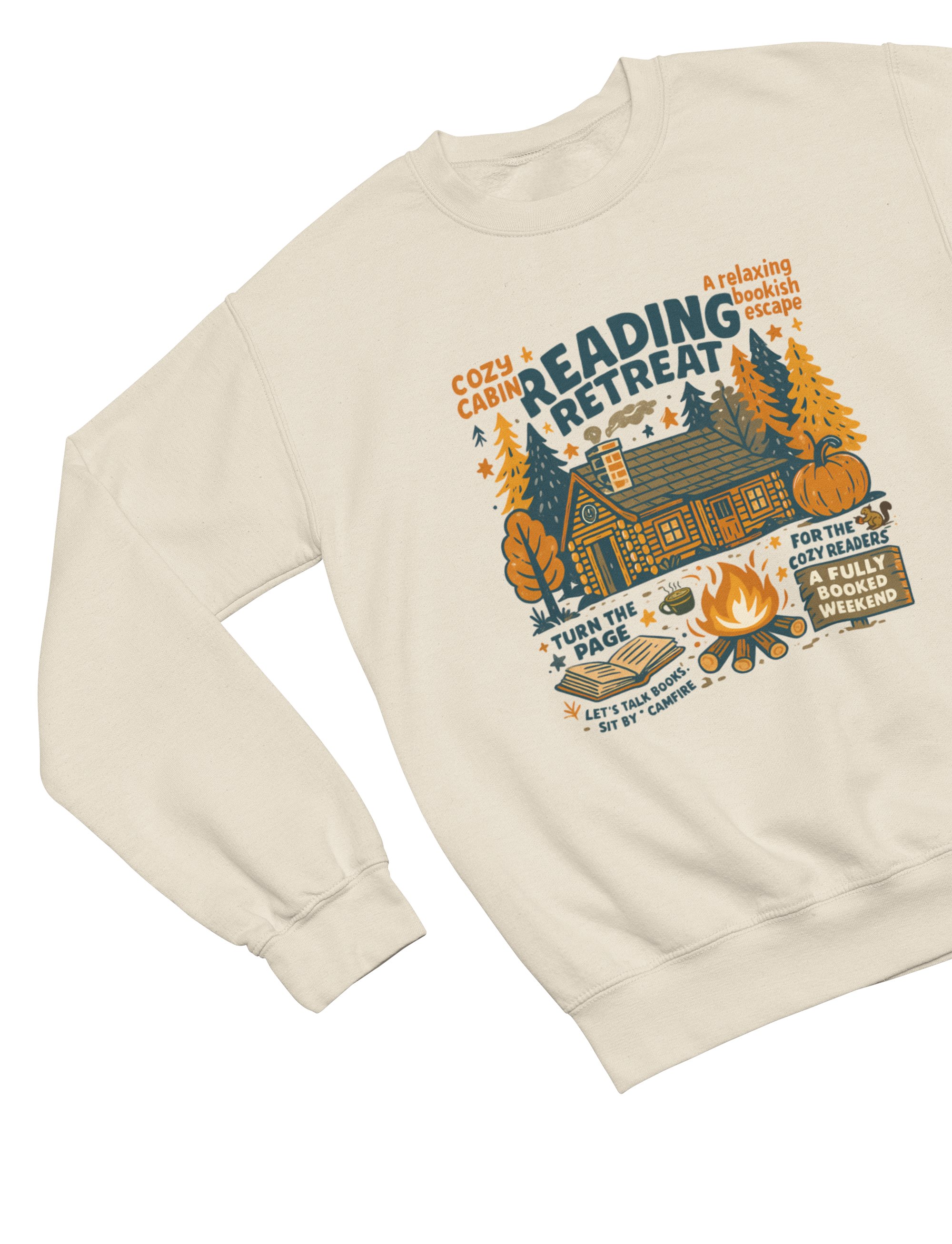 Cozy Cabin Reading Retreat Sweatshirt | Autumn Bookish Jumper