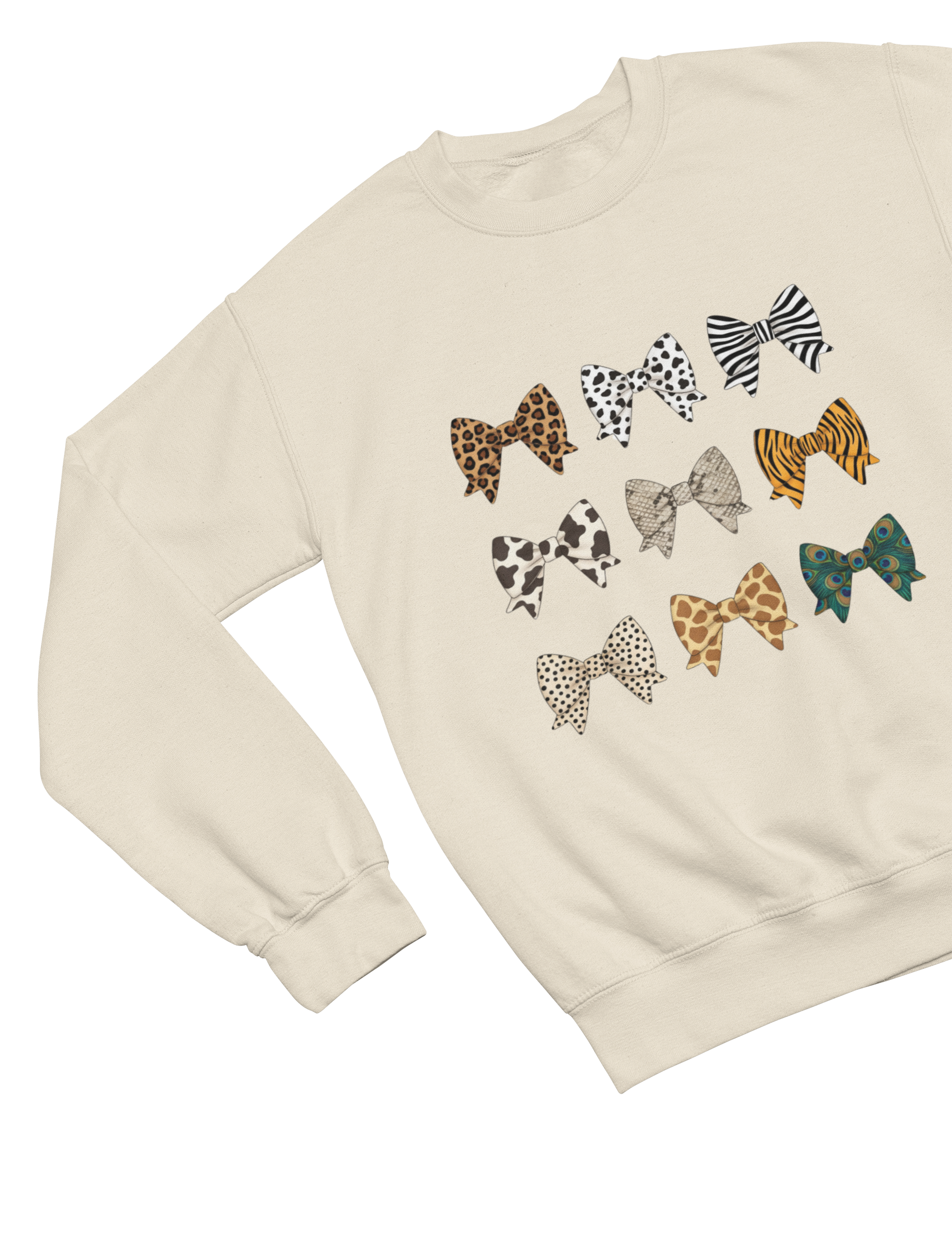 Animal Print Bows Sweatshirt | Coquette Aesthetic Jumper