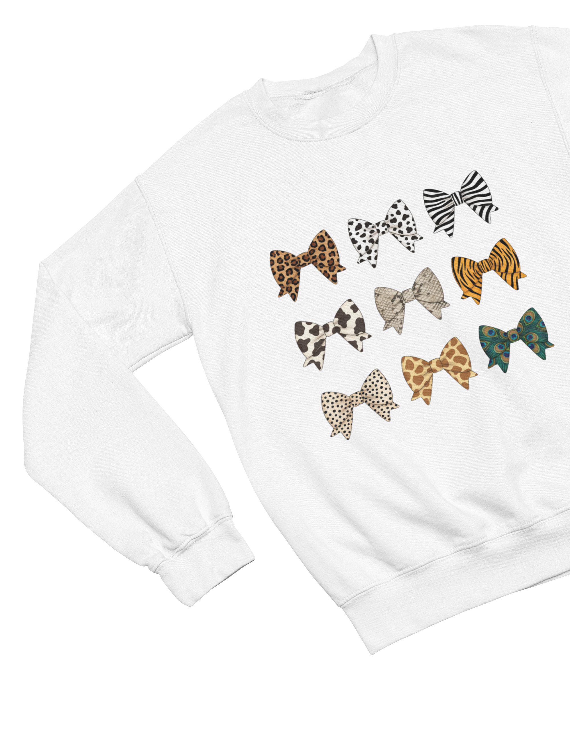 Animal Print Bows Sweatshirt | Coquette Aesthetic Jumper