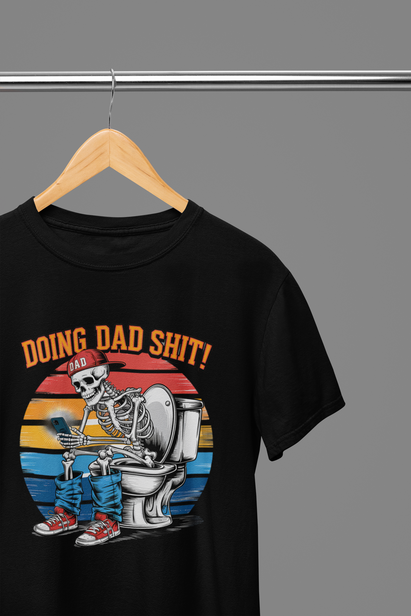 Doing Dad Shit Skeleton T-Shirt / Sweatshirt – Funny Father’s Day Toilet Humour Gift