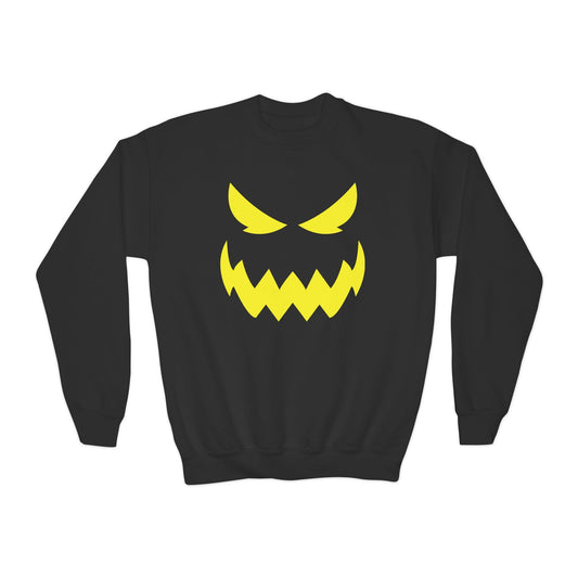 Monster Face Kids Halloween Sweatshirt Black / XS gift_idea unique_gift personalised_gift