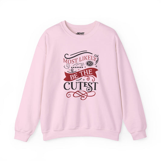 most likely to be the cutest christmas sweatshirt light pink sweatshirt uk Christmas gift idea